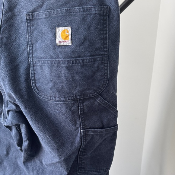 CARHARTT Navy Cargo Pants | Rugged Flex Duck Utility | 35/32 - Picture 9 of 11